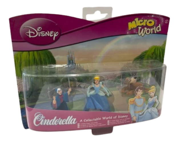 Disney Cinderella – Cenerentola, Fata Smemorina & Bruno Micro World Set 3 Figure da Collezione