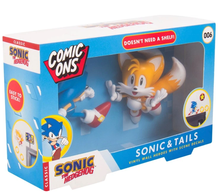 Sonic the Hedgehog – Sonic & Tails Comic-Ons Vinyl Wall Heroes con Adesivi