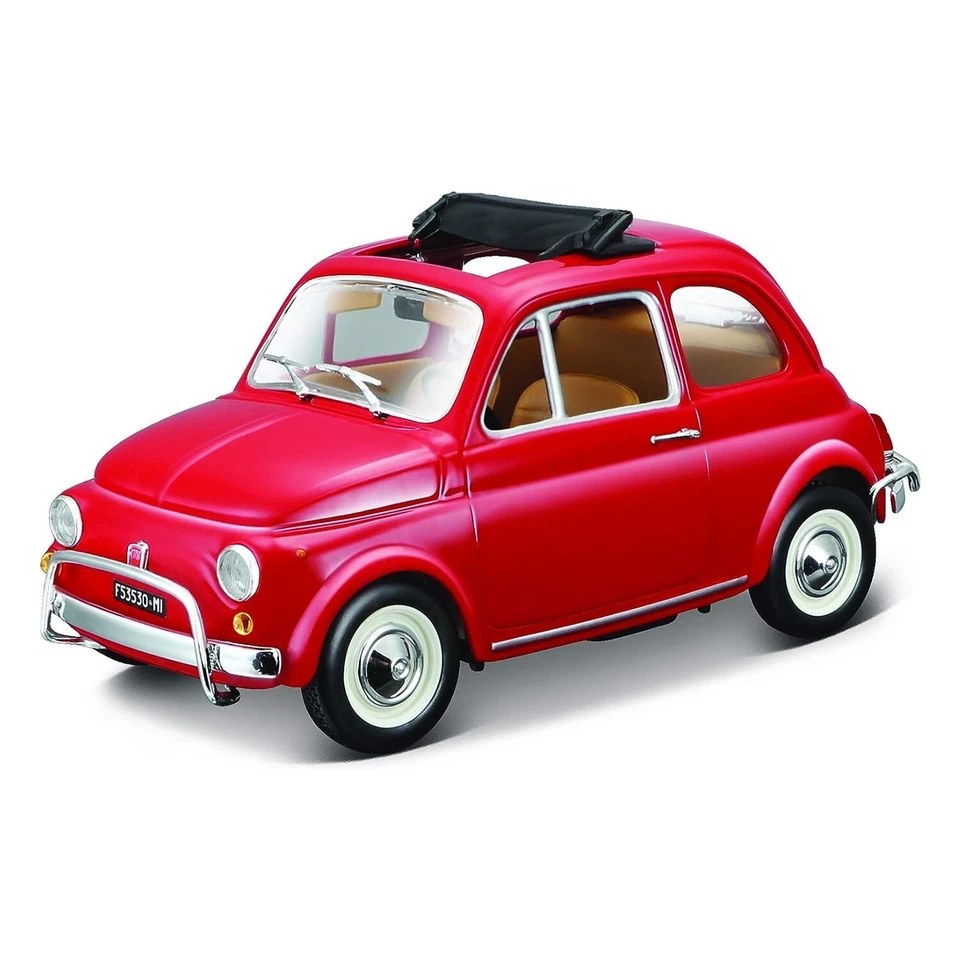 Bburago Fiat 500L 1968 Rossa – Modellino Die-Cast Scala 1:24 con Parti Apribili
