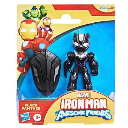 Marvel Iron Man and His Awesome Friends – Black Panther Action Figure con Scudo – Hasbro