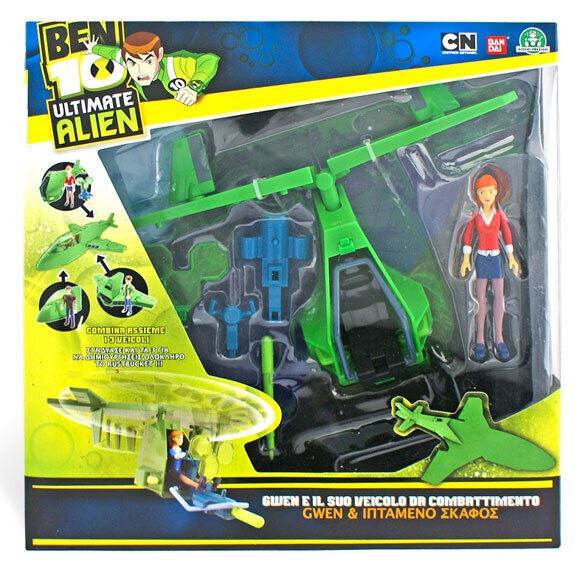 Ben 10 Ultimate Alien – Gwen con Veicolo da Combattimento Trasformabile – Bandai
