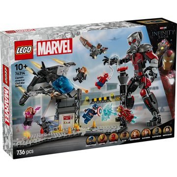 LEGO Marvel 76314 - Azione di battaglia Captain America: Civil War – 736 Pezzi