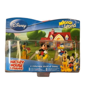 Disney Mickey Mouse & Friends – Topolino, Pluto e Paperino Micro World Set 3 Figure da Collezione